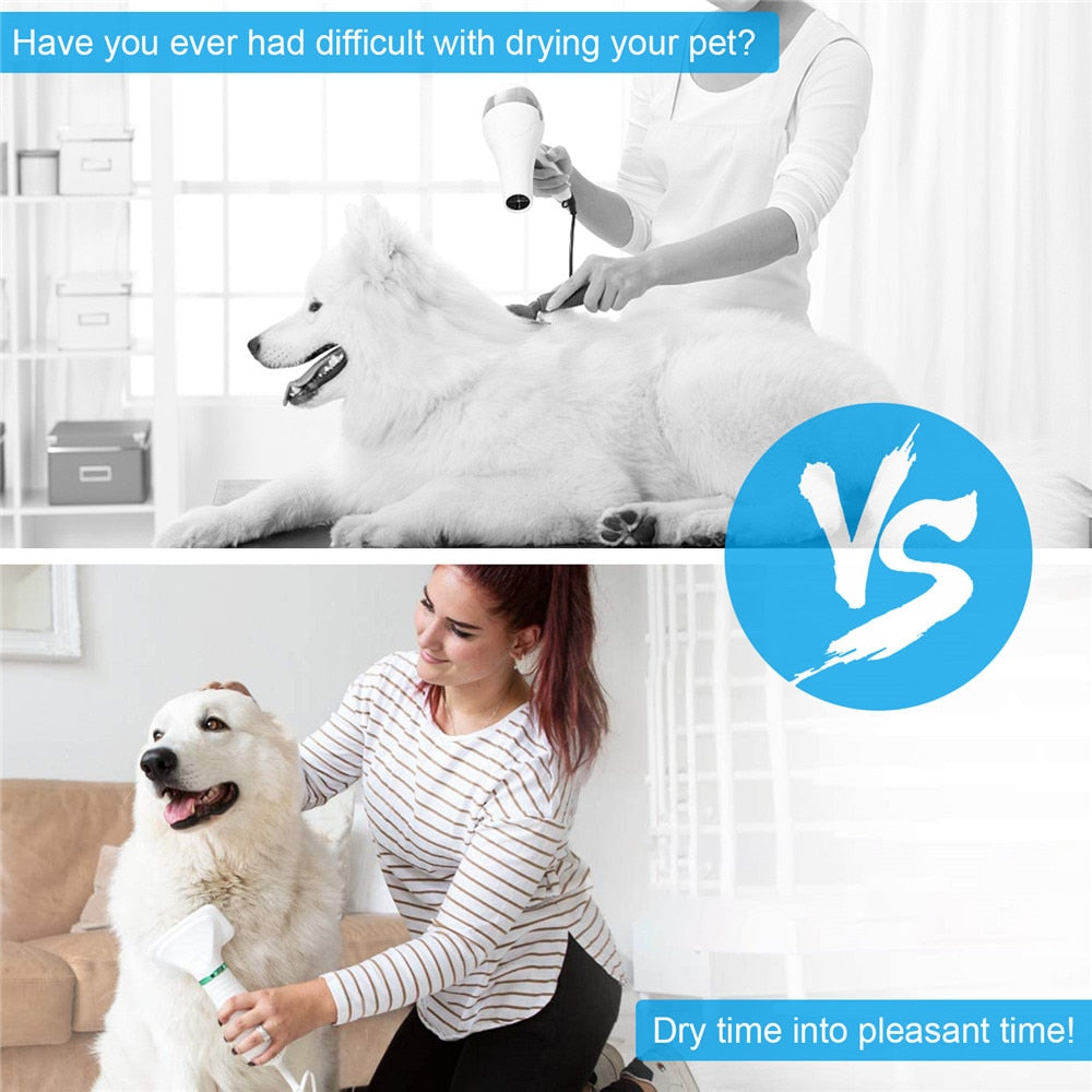 2-in-1 Portable Dog Hair Dryer & Grooming Brush