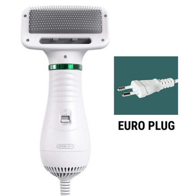 2-in-1 Portable Dog Hair Dryer & Grooming Brush