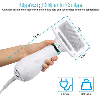 2-in-1 Portable Dog Hair Dryer & Grooming Brush