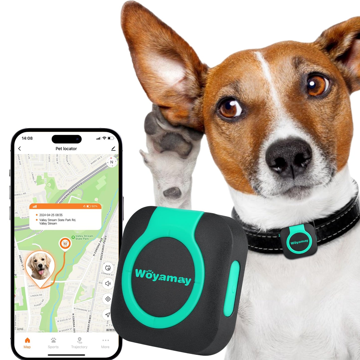 GPS Pet Tracker — Real-Time Location & Health Monitor for Dogs & Cats